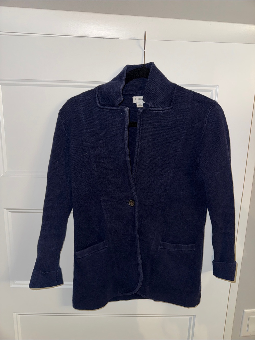 J. Crew Navy Knit Single-Button Blazer